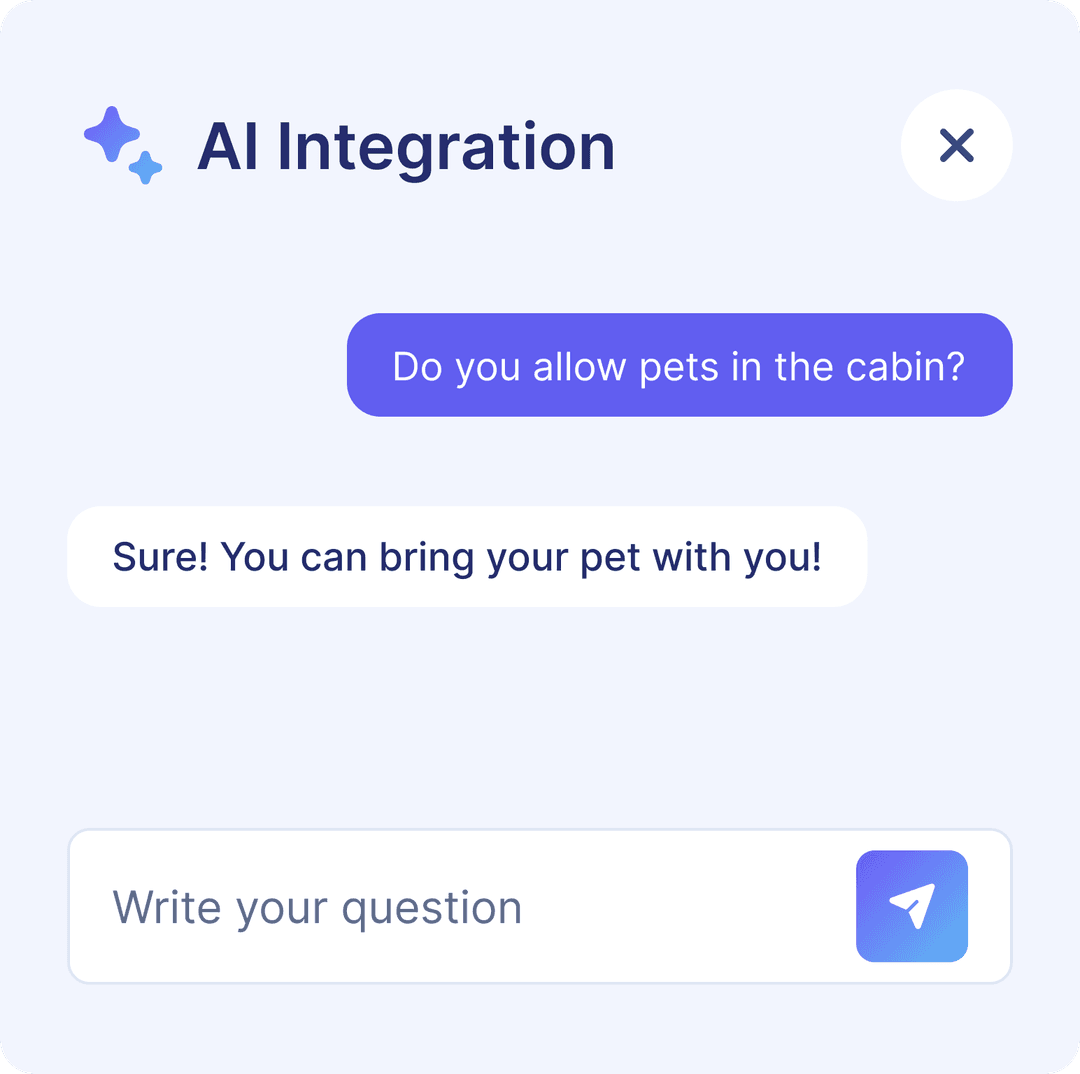 AI concierge chatbot interface providing instant client assistance